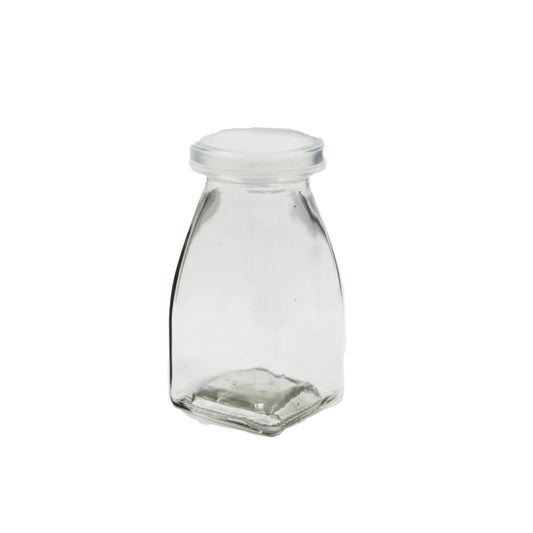 Juice Bottle 9X4.5Cm Square Plastic  Lid