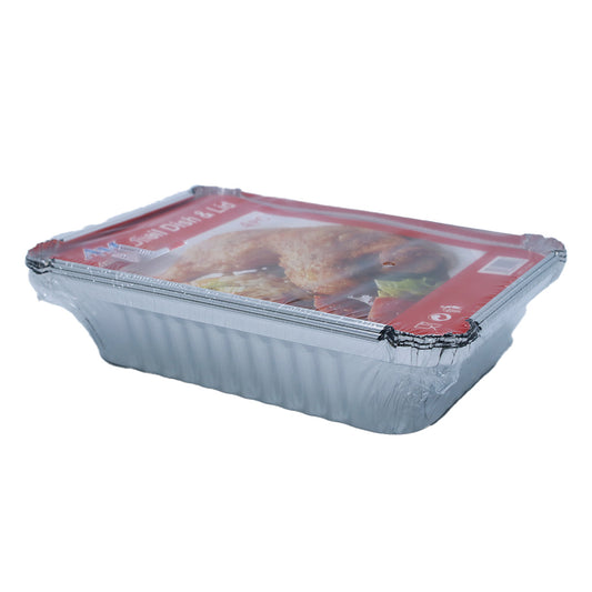 Foil Container 5Pc 19X13X5Cm With Paper Lid