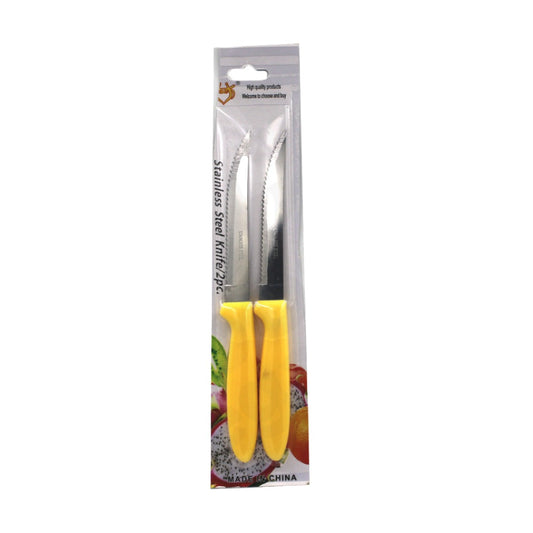 Knife Utility 2Pc 11.5Cm Stainless Steel Pl Handle