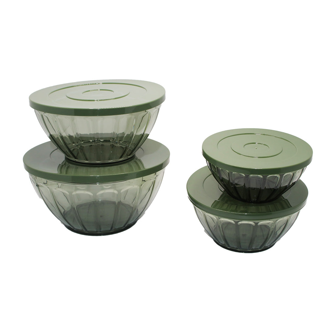 Salad Bowl Set 4Pc With Lid Acrylic 8391