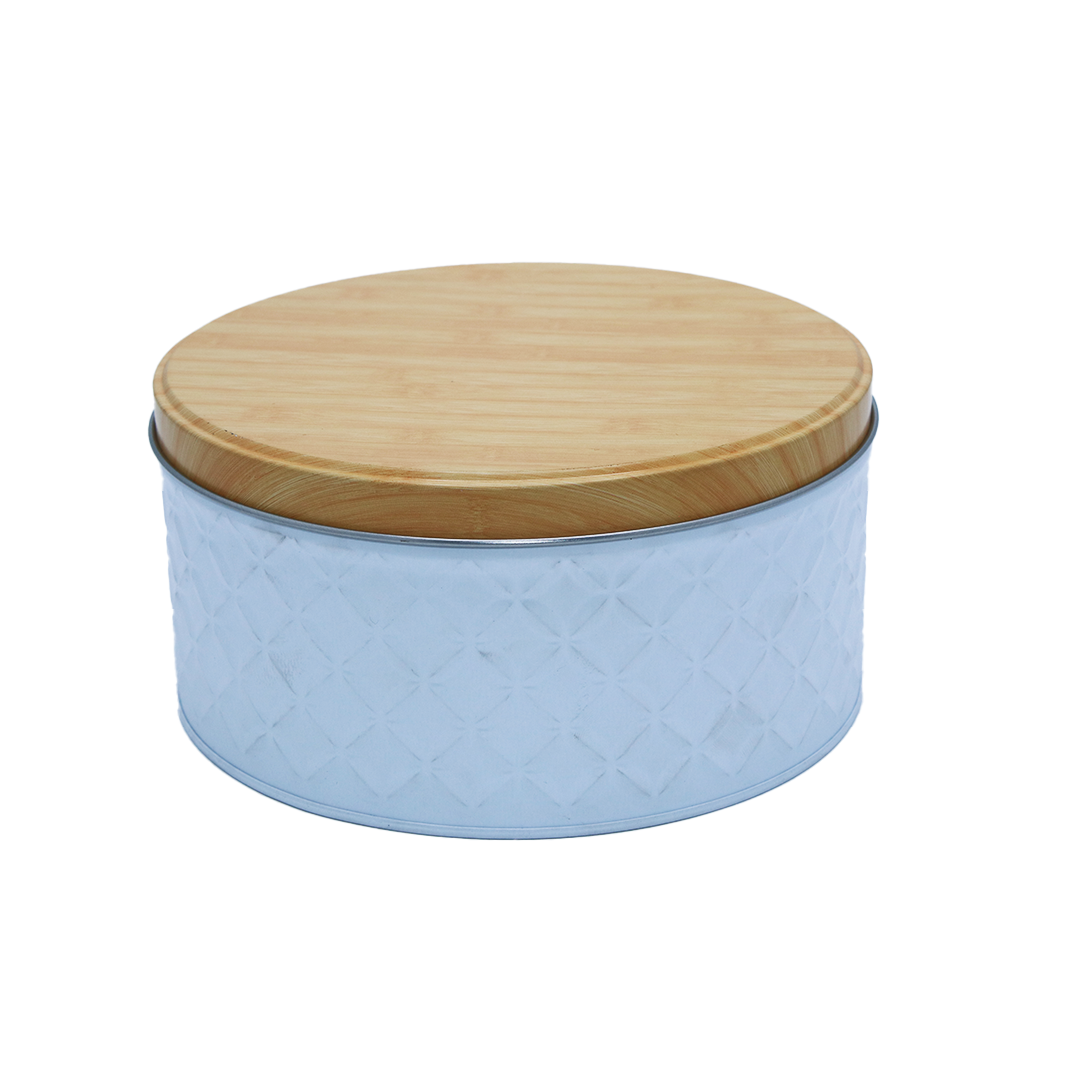 Cake Tin 17X8Cmcm Round Embossed  2Tone