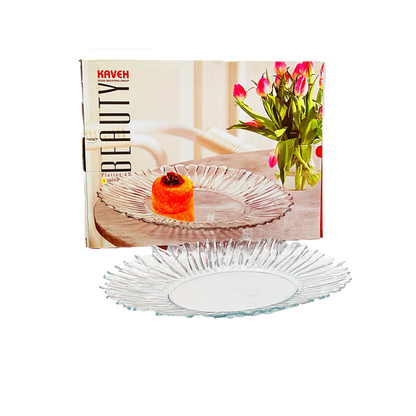 Platter 28X21Cm Clear Embossed Beauty