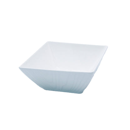 Bowl 15X6.5Cm Square White Embossed