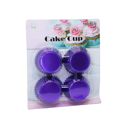 Cake Cups 100Pc Metalic Plain Carded