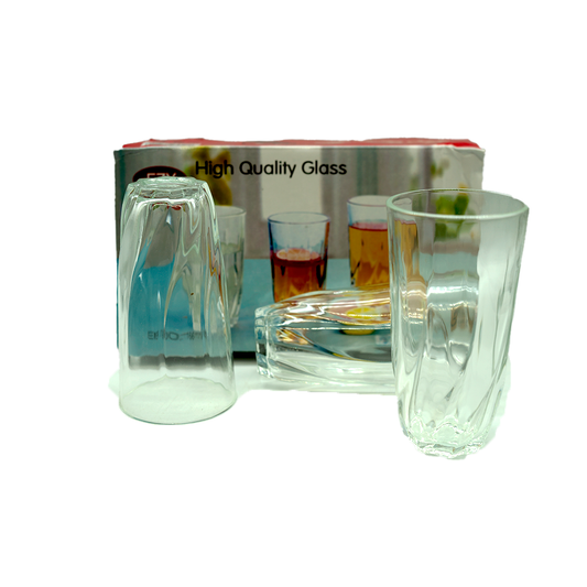 Tumbler 3Pc 13X7Cm Clear Embossed 16612