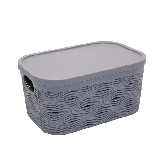 Storage Basket 20X13X9.5Cm With Lid Plastic