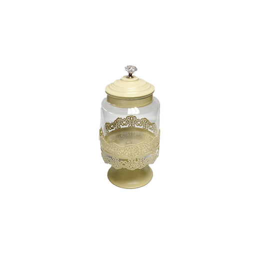 Candy Jar 20X9.5Cm Metal/Glass Footed