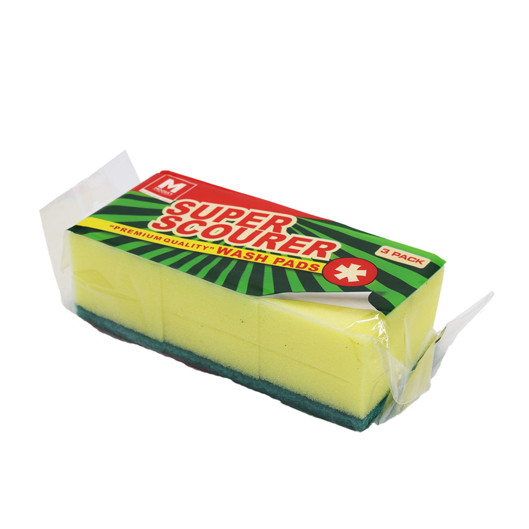 Sponge Scourer 3Pc Yellow Moosas