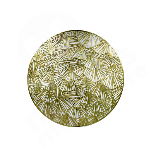 Place Mat 37Cm Round Gold / Silver Laser Cut