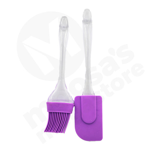 Pastry Brush/Spatula 2Pc Silicone Clear Handle