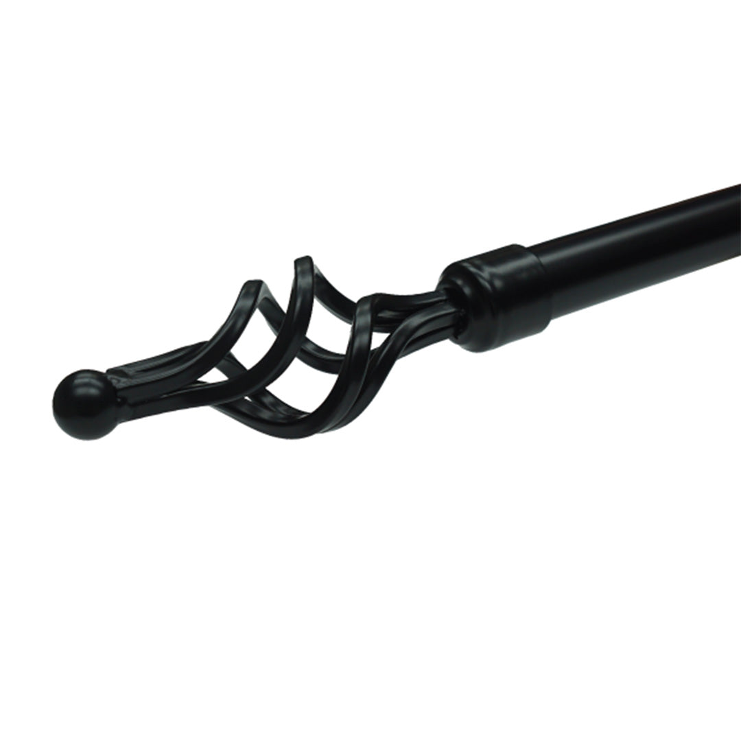 Finial 25Mm Twirl Black 2Pc