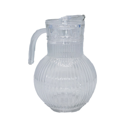 Jug 1.8L Withlid 23X10Cm Clear Embossed  Lirmartur