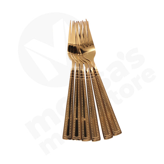 Fork 6Pc Rose Gold Yes Houses