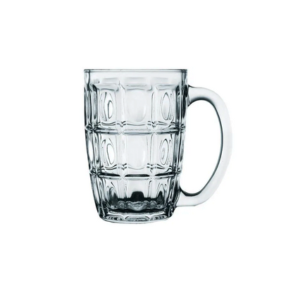 Beer Mug 11X8Cm Embossed Glass Loose Astra Blue