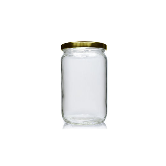 Jar Glass 10X7Cm 370Ml Clear Black Lid