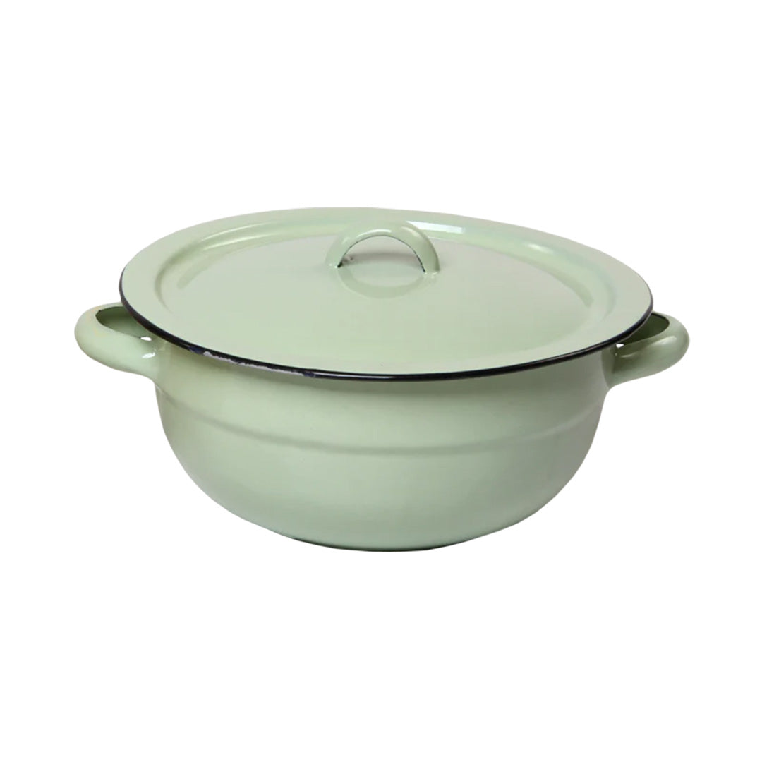 Vegetable  Dish 20Cm With Lid Loose Enamel