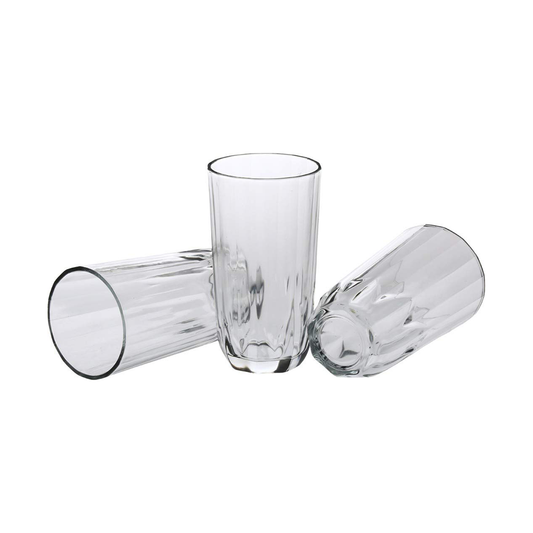 Tumbler 6Pc 14X7.5Cm Clear Embossed Jx35311