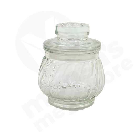 Jar 7X6Cm Clear Embossed Swirl