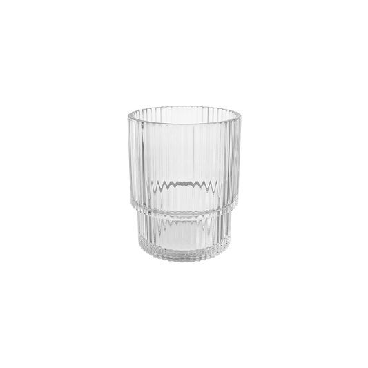 Tumbler 8.5X6.5Cm Ribbed 220Ml Glass