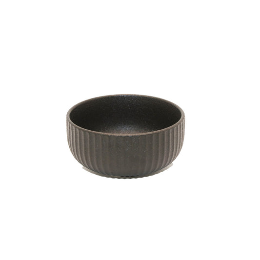 Bowl 12X5Cm Black Ribbed