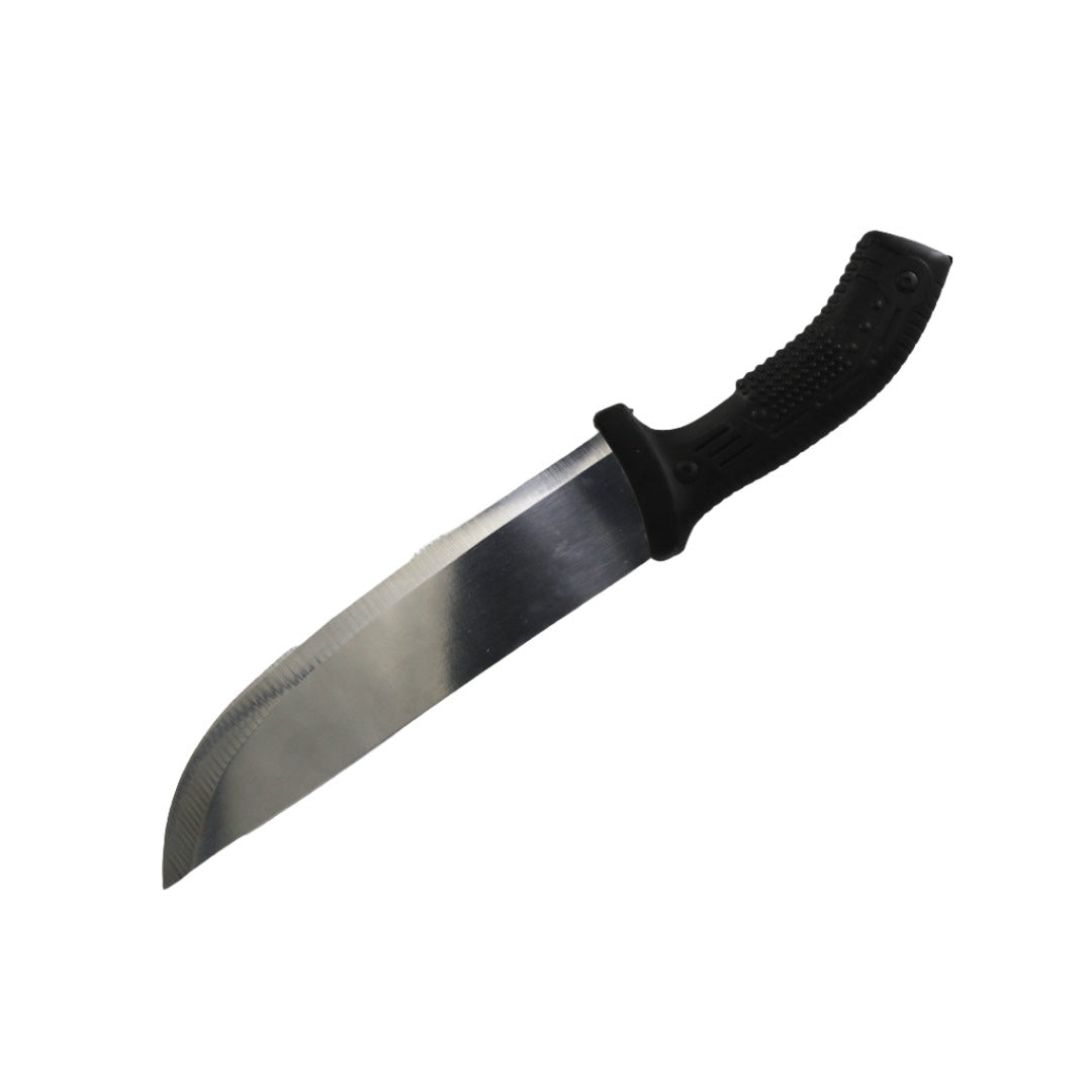 Butcher Knife 8Inch  Embossed Black Plastic Handle