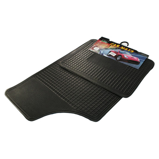 Car Mat 4Pc Blk Rubber  Heavy Duty  Assorted