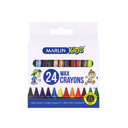 Marlin Crayons 24Pc 8Mm Wax