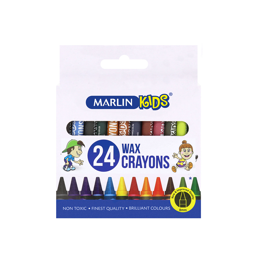 Marlin Crayons 24Pc 8Mm Wax