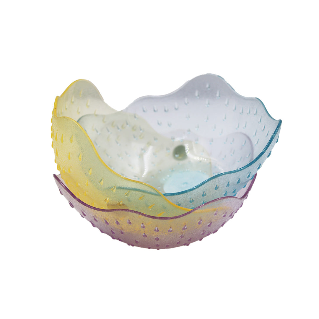 Fruit Bowl 15Cm Square Plastic Scallop