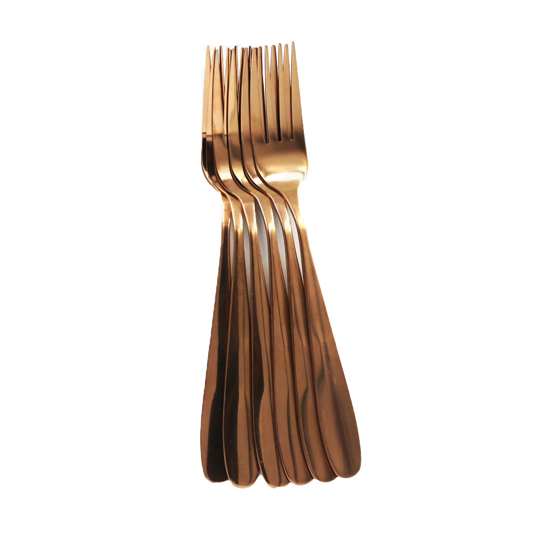 Forks 6Pc Plain Rose Gold Yes Houses