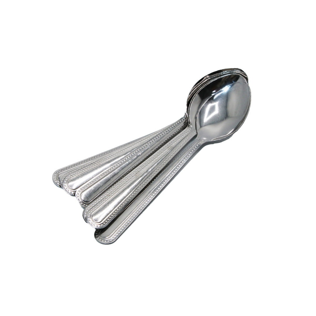 Tea Spoon 10Pc Stainless Steel  Emboss  Beaded Kzh