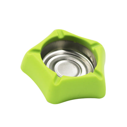 Ashtray 10Cm Plastic Stainless Steel Pentagon