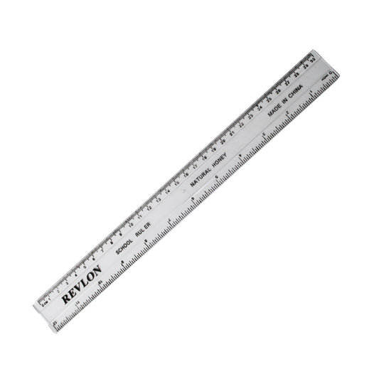 Ruler 30Cm Plastic Clear Revlon