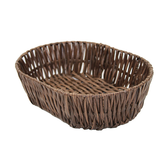 Basket 29X21Cm Oval Metal/Straw