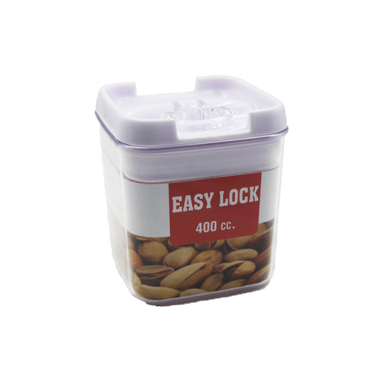 Canister 400Ml 10X10Cm Acrylic Square  Easy Lock