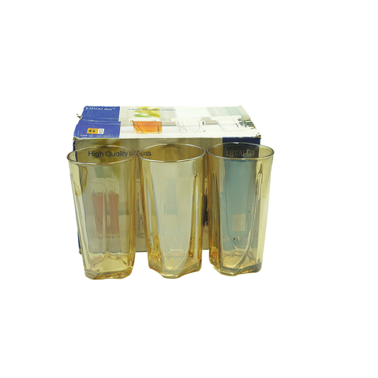 Tumbler 6Pc 13.5X6.5Cm Square Tinted Mp14009