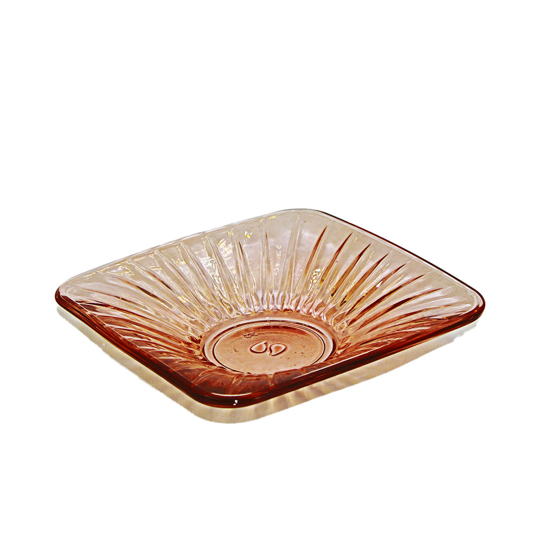 Tea Plate 10Cm Square Tinted  Pink