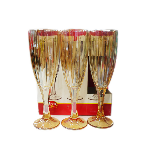 Tumbler 6Pc Champagne Embossed Tinted 22X6.5Cm