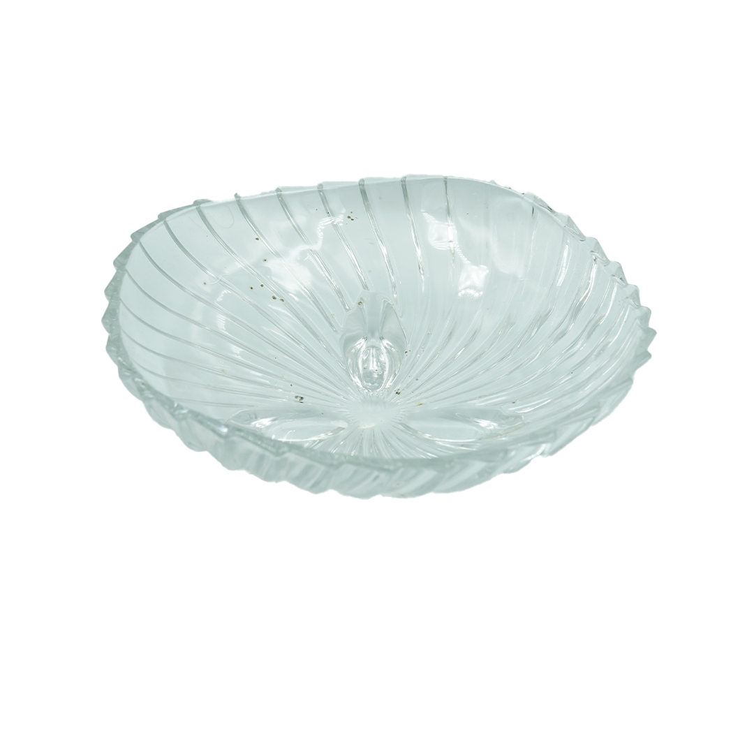 Bowl 23X7Cm Square Clear  Embossed Footed G Horse