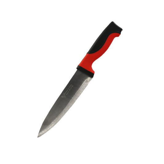 Butcher Knife 7  Black/Red Handle Tm