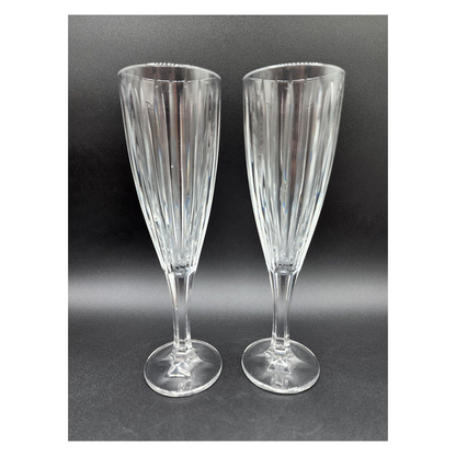 Tumbler 6Pc Champagne 21.5X6.5Cm Clear Embossed