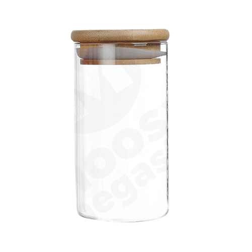 Jar 12X10Cm Round Glass Wooden Lid