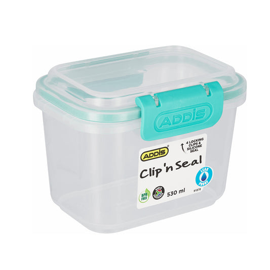 Addis Container 530Ml Rectangle. Clip & Seal