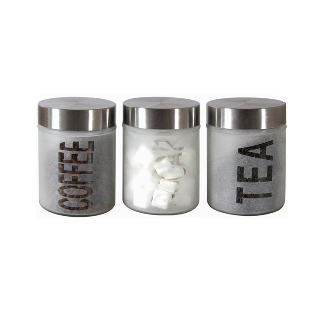 Cannister Set 3Pc Frosted Royal