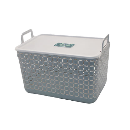 Storage Basket 36X25X22Cm With Lid Stacking