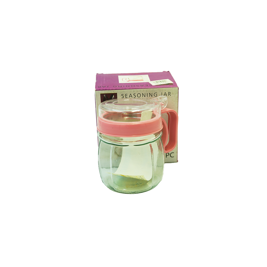 Jar 11Cm Glass With Plastic  Lid & Handle