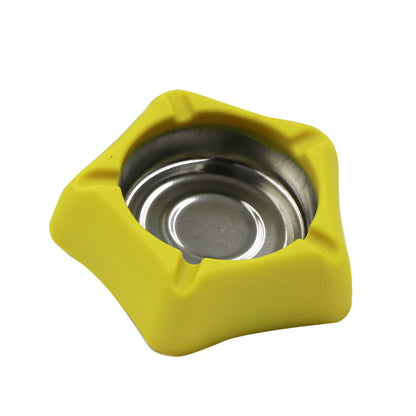 Ashtray 10Cm Plastic Stainless Steel Pentagon