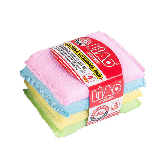 Pot Scourer 4Pc Sponge Liao F130035