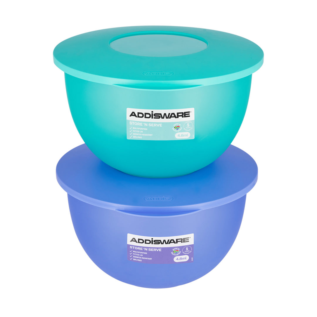 Addis Bowl With Lid Store & Serve 4.8L