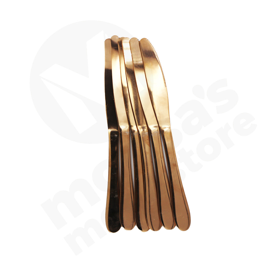 Knife 6Pc Plain Rose Gold Yes Houses